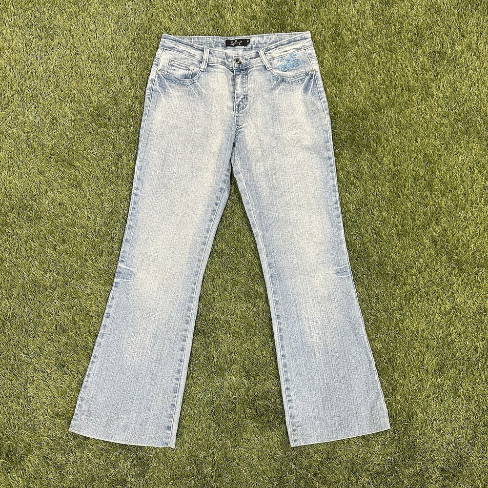 Y2K Spicy Light Wash Jeans Sz 30 Jeweled And Embroidered